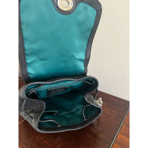 Vintage COACH  Backpack Daypack Black Leather Drawstring MiniPurse 9960 Y2K - Picture 7 of 14